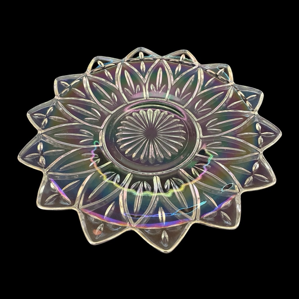 Vintage Federal Glass Plate, Iridescent